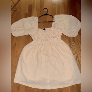 J.NNA White midi dress with mid length sleeves. Only sold through app.